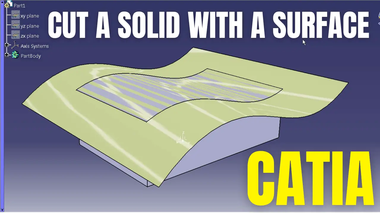 [Free CATIA 3D Model] – Solid Cut With a Surface