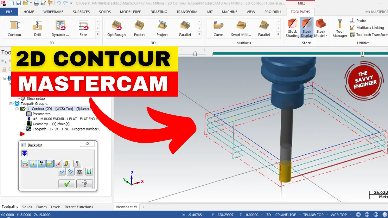 [Free Mastercam Program] – 2D Contour