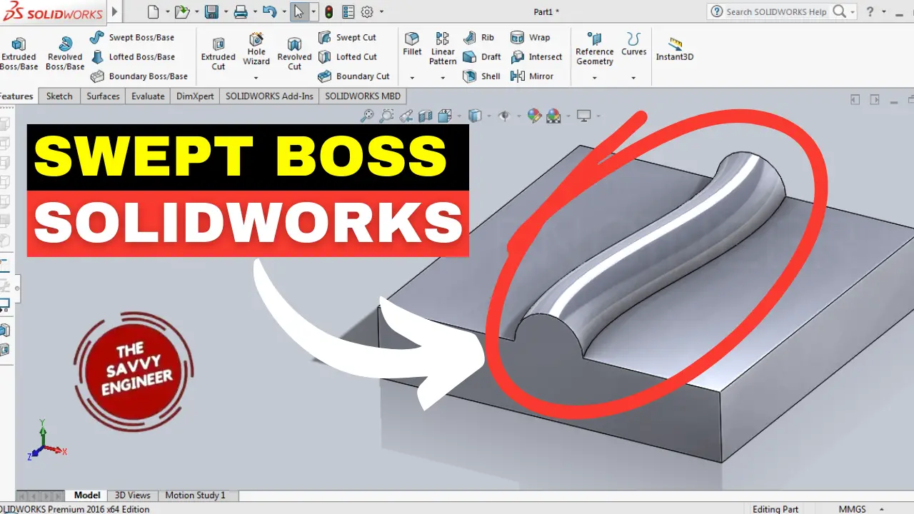 [Free SolidWorks 3D Model] – Swept Boss