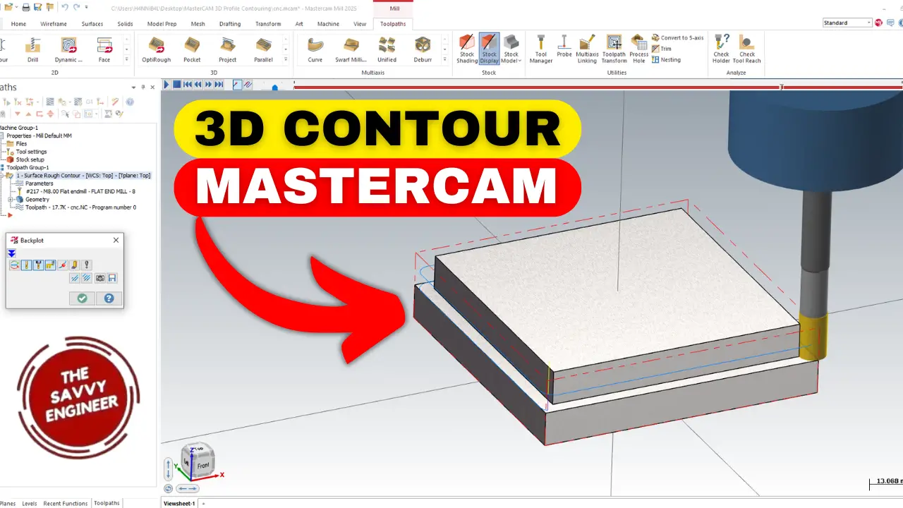 MasterCAM | Learn 3D Profile Contouring in just 2 Minutes!