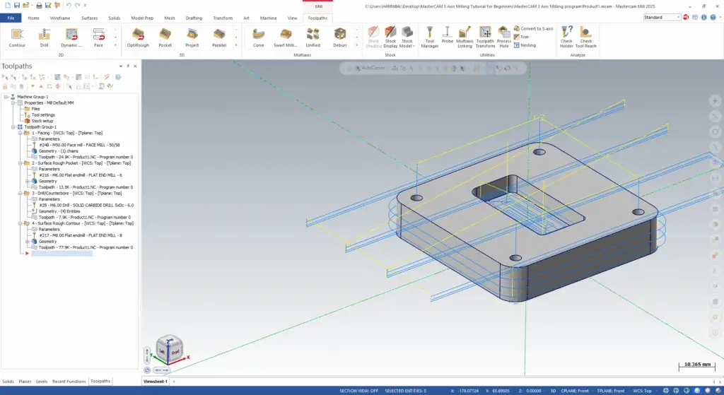 MasterCAM 3-Axis CNC Milling Tutorial for Beginners