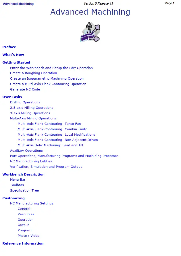 CATIA Advanced Multi Axis Machining - Free Book