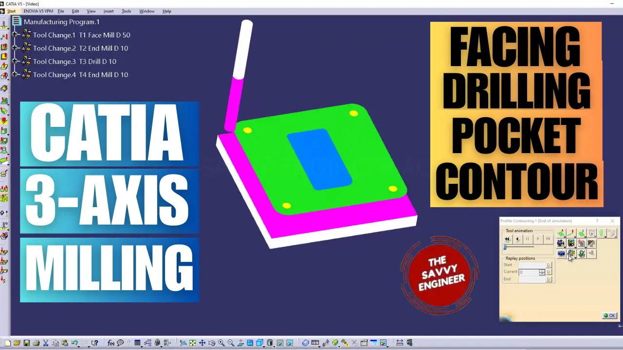 CATIA Assembly Design & 3-Axis CNC Machining Program – Free Download