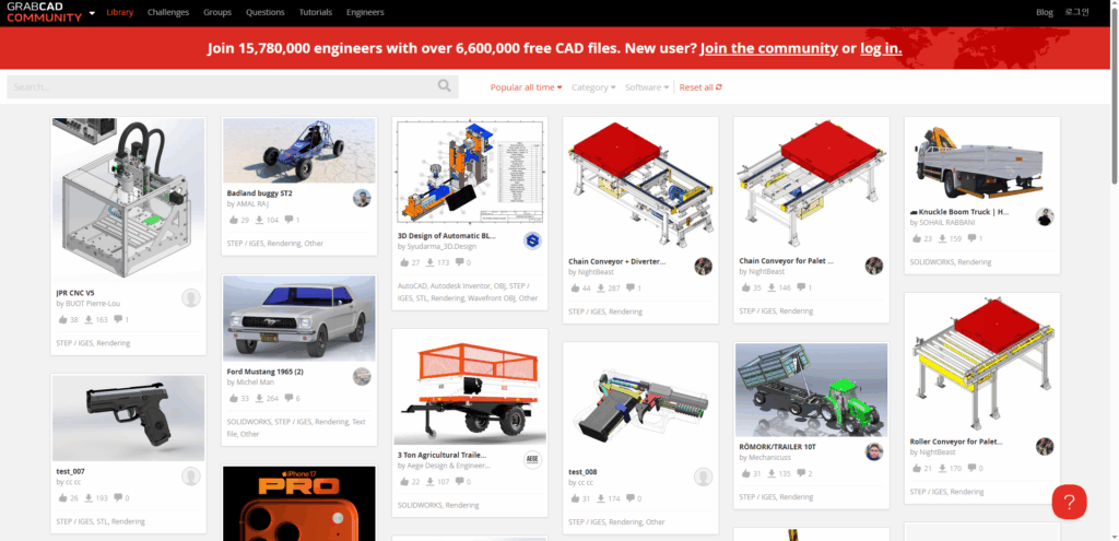 grabcad download free3d models