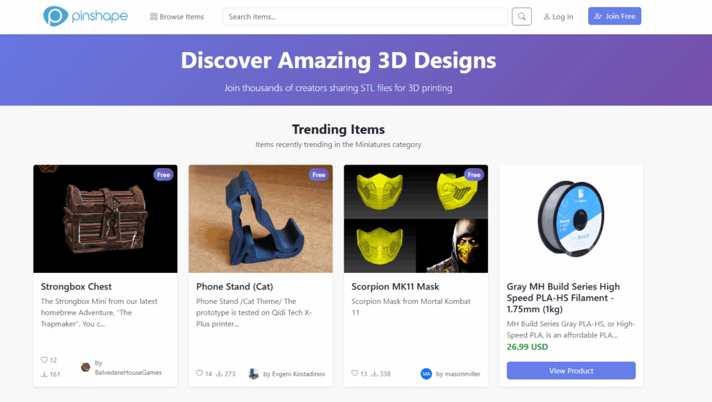 pinshape download free3d models