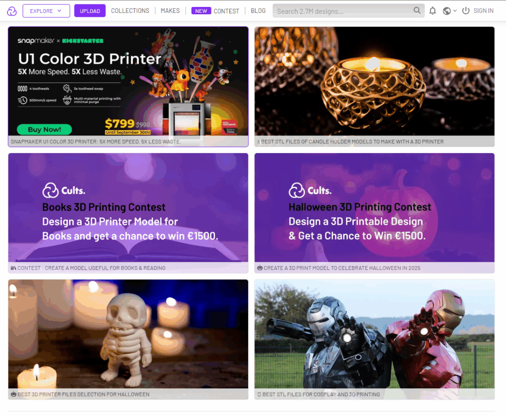 6 CULTS 3D SELLING 3D MODELS