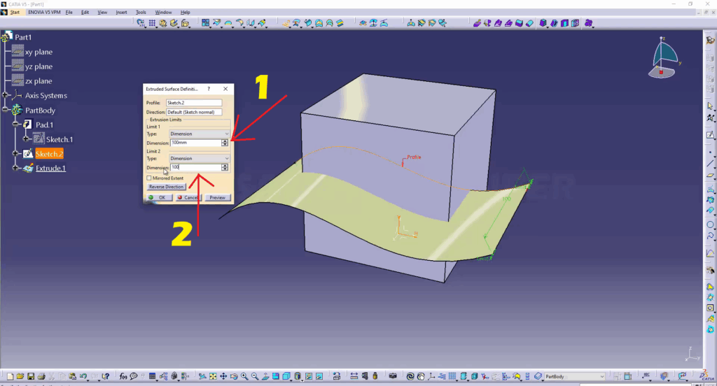 CATIA How to Cut a Solid With a Surface Like a Pro