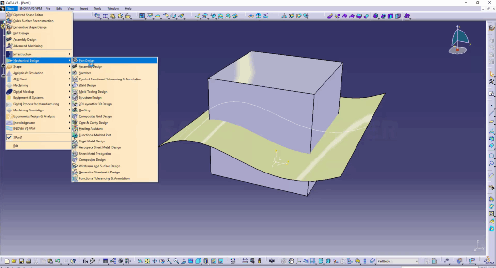 CATIA How to Cut a Solid With a Surface Like a Pro