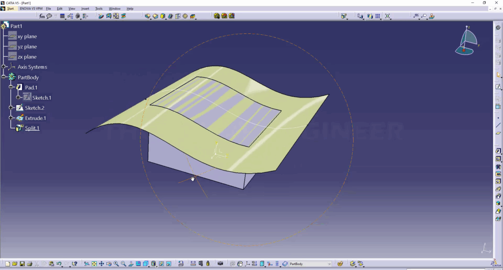 CATIA How to Cut a Solid With a Surface Like a Pro