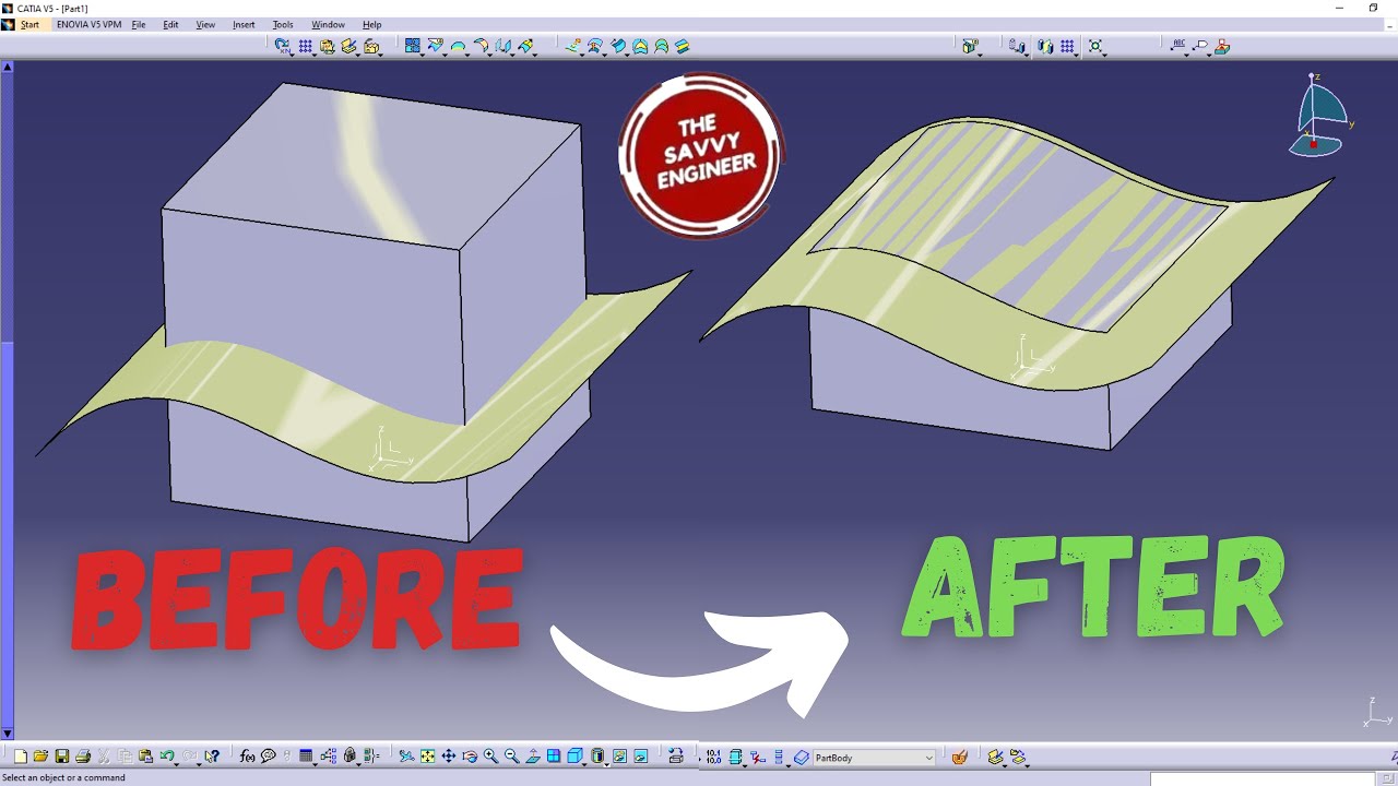 CATIA | How to Cut a Solid With a Surface Like a Pro