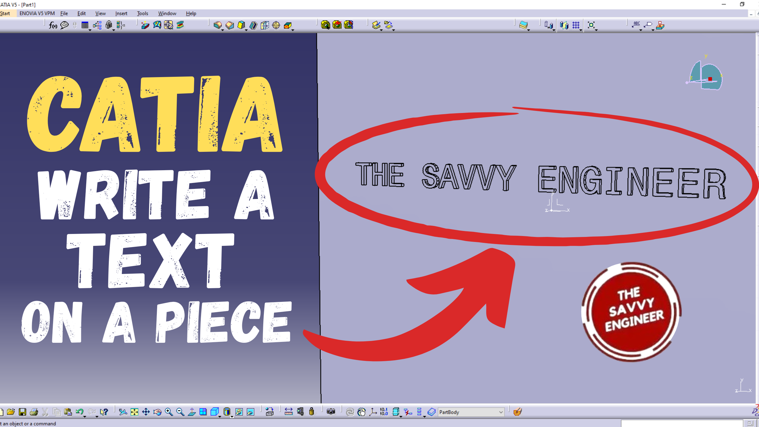 CATIA How to Write a Text on a Piece
