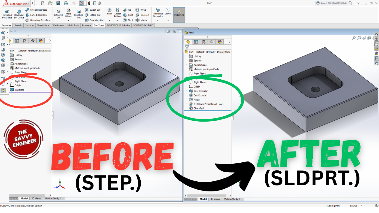 SolidWorks How to Convert a STEP File into SLDPRT like a Pro