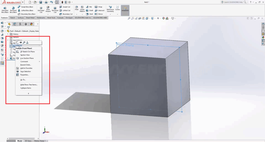 SolidWorks How to Cut a Solid With a Surface Like a Pro 6