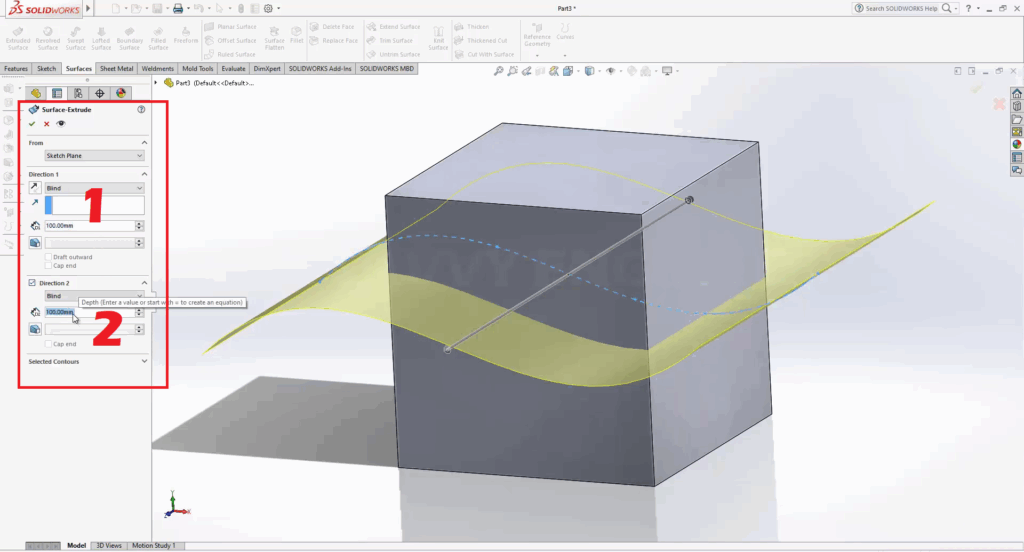 SolidWorks How to Cut a Solid With a Surface Like a Pro 9