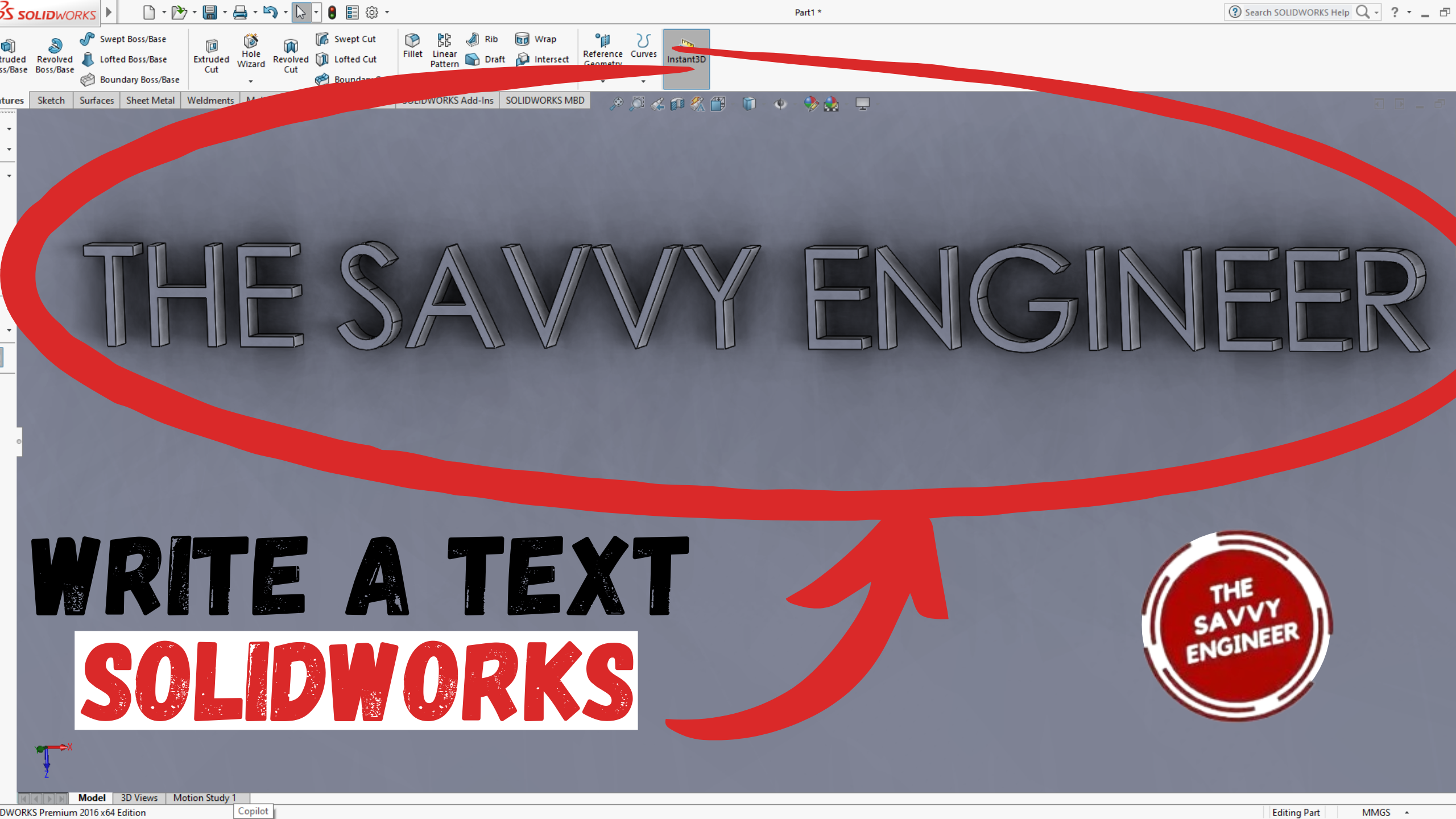 SolidWorks How to Write a Text on a Piece Like a Pro
