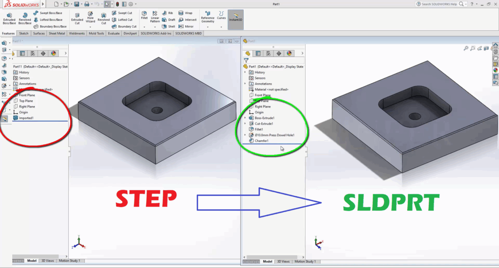 SolidWorks How to Convert a STEP File into SLDPRT like a Pro
