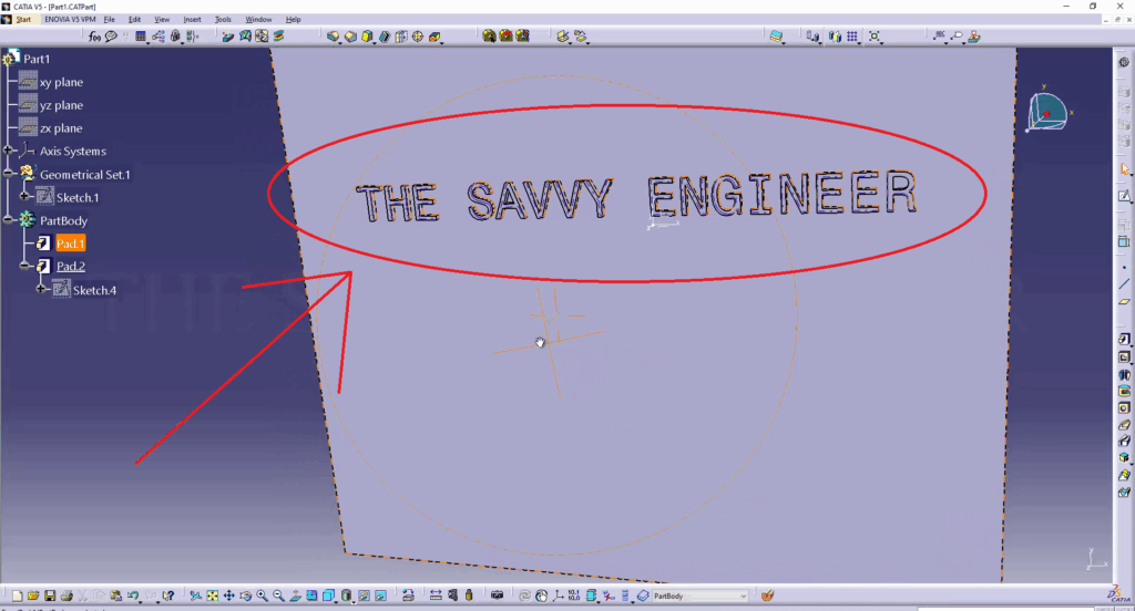 CATIA How to Write a Text on a Piece