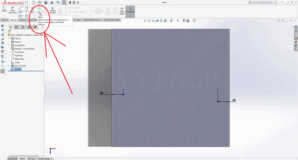 SolidWorks How to Write a Text on a Piece Like a Pro