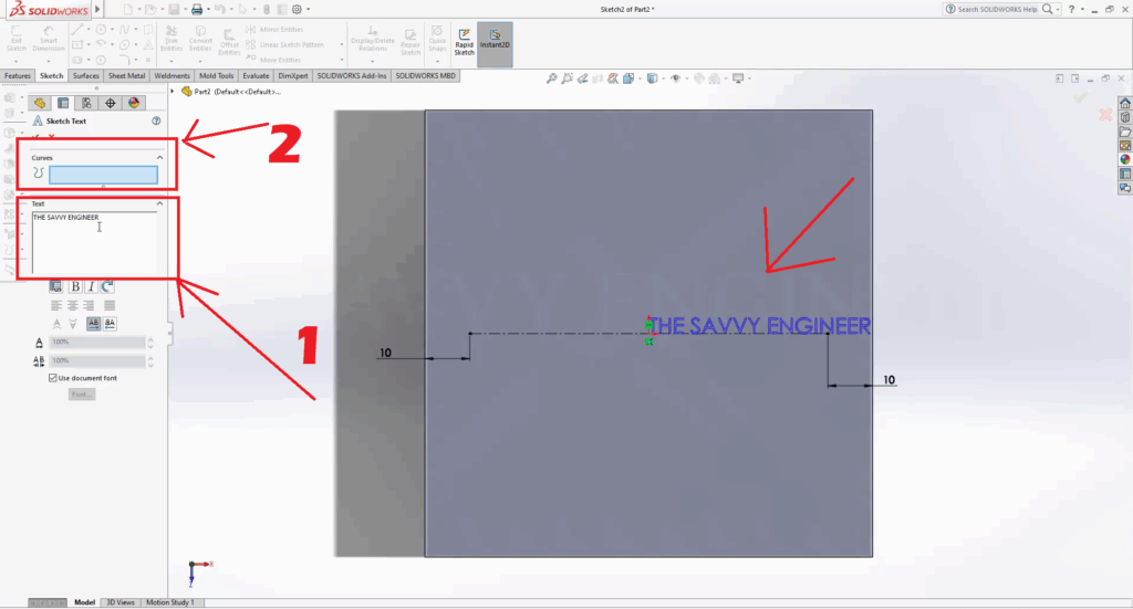 SolidWorks How to Write a Text on a Piece Like a Pro