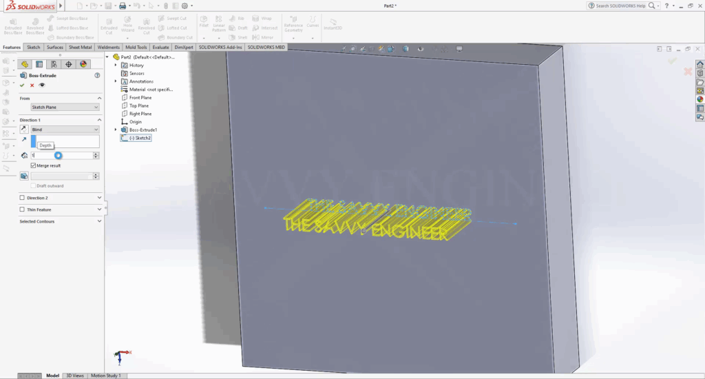SolidWorks How to Write a Text on a Piece Like a Pro