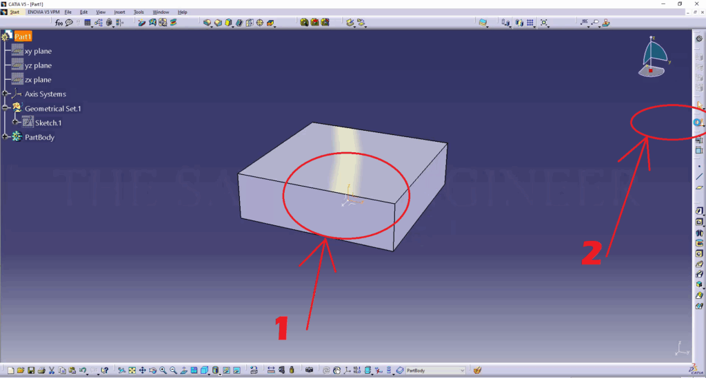 CATIA - How to Extrude a Part Face up to a Surface