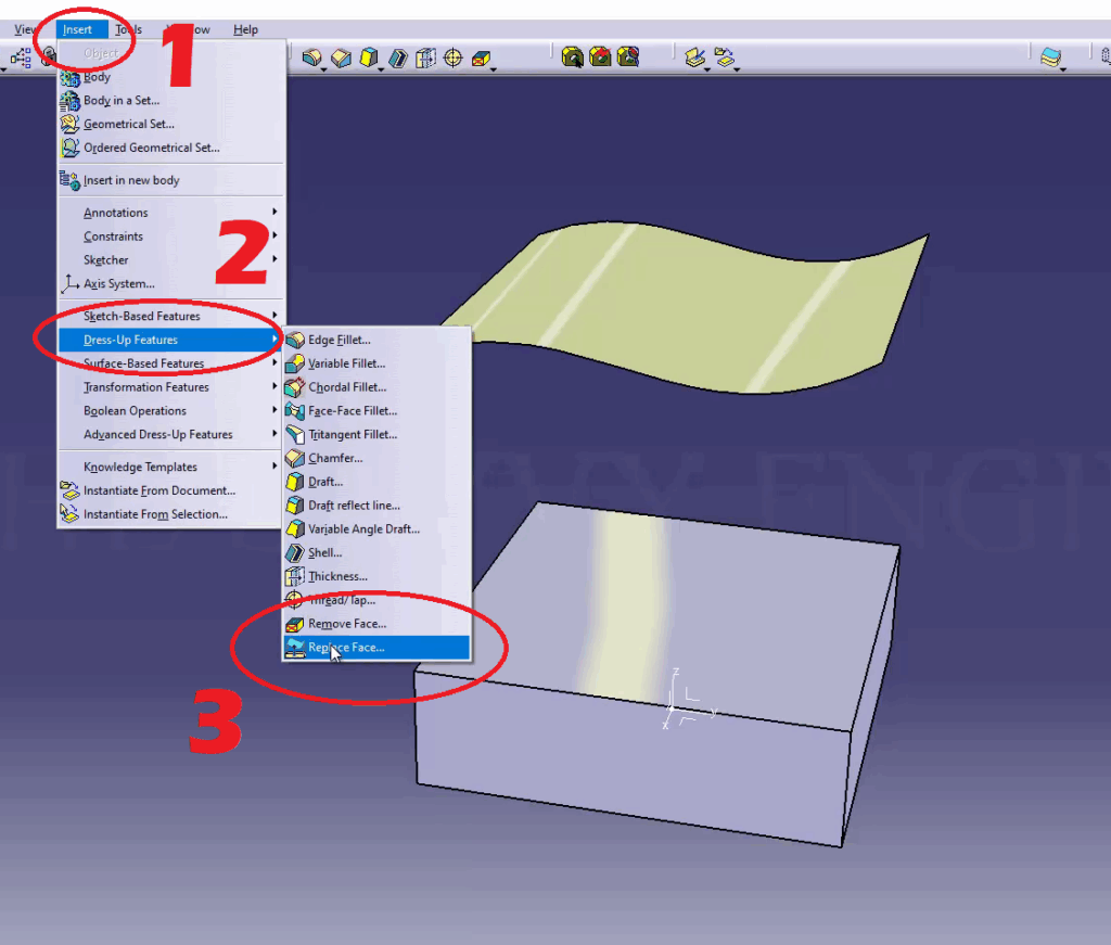 CATIA - How to Extrude a Part Face up to a Surface