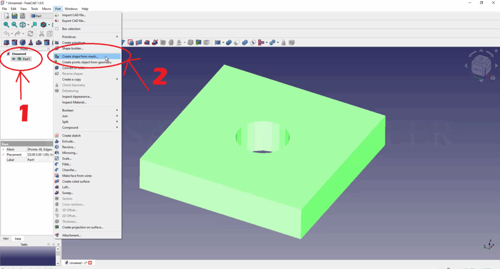 Freecad Reverse Engineering - from STL to Solid body