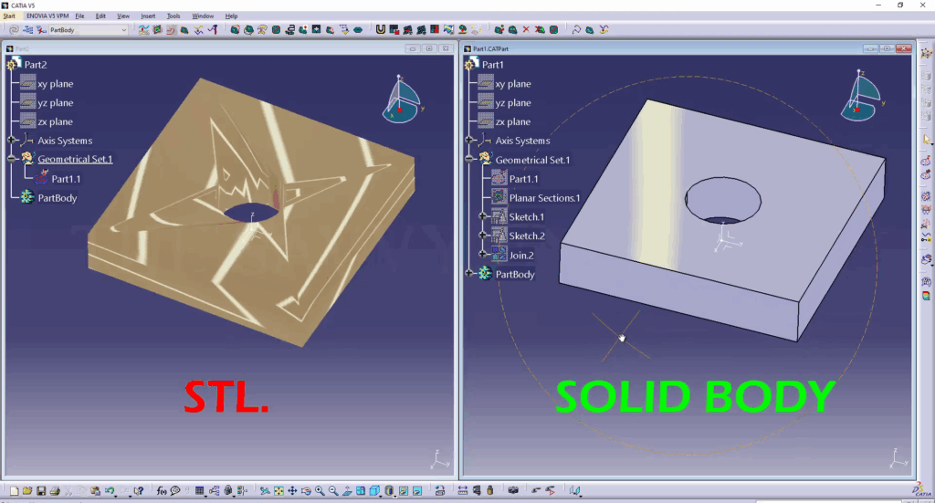 CATIA Reverse Engineering - from STL to Solid Body