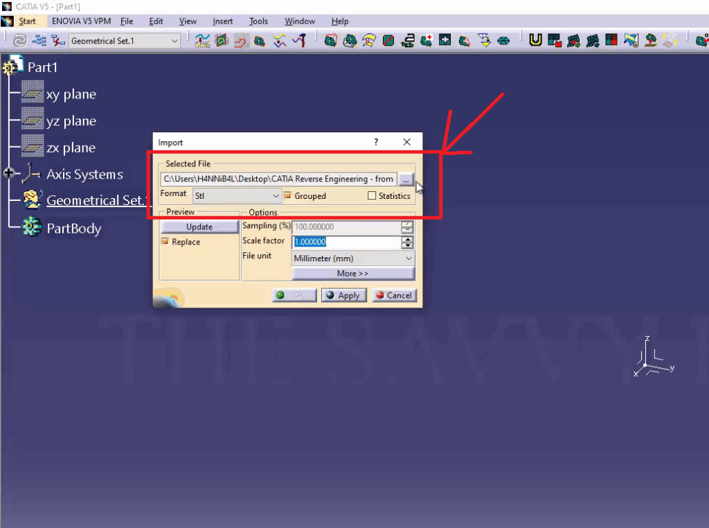 CATIA Reverse Engineering - from STL to Solid Body