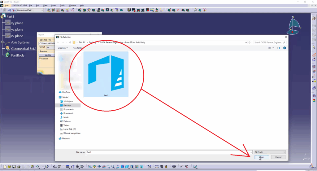 CATIA Reverse Engineering - from STL to Solid Body