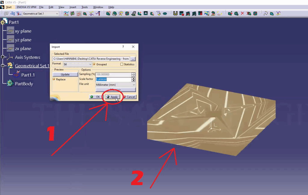 CATIA Reverse Engineering - from STL to Solid Body