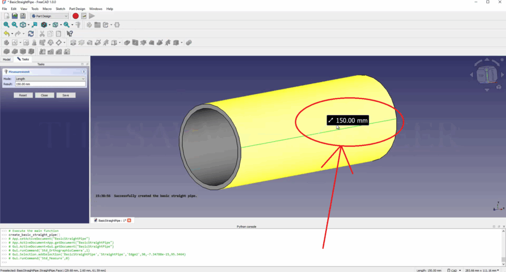 How to Design a Pipe in FreeCAD using Python Script
