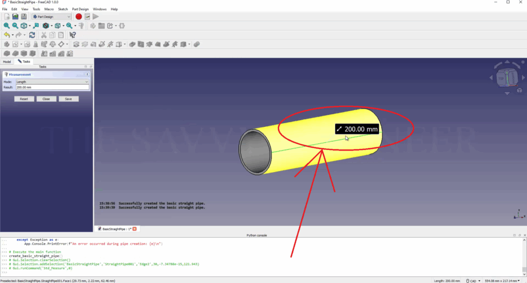 How to Design a Pipe in FreeCAD using Python Script