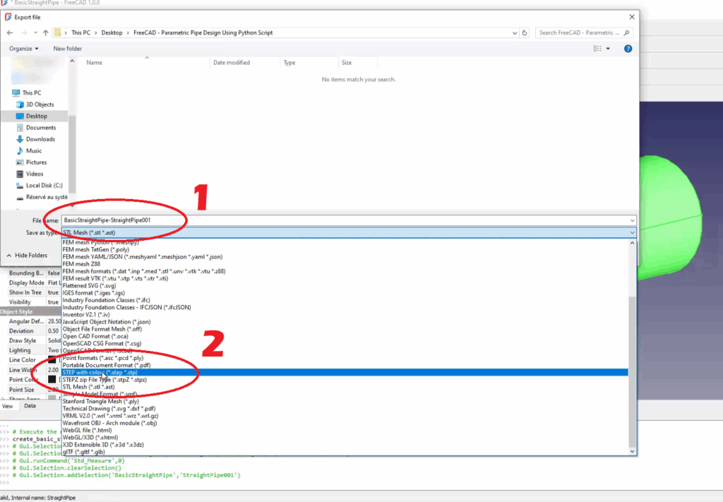 How to Design a Pipe in FreeCAD using Python Script