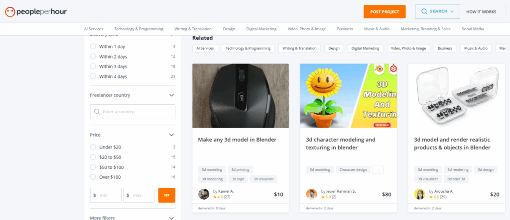 Top 5 Freelancing Sites for BLENDER Users