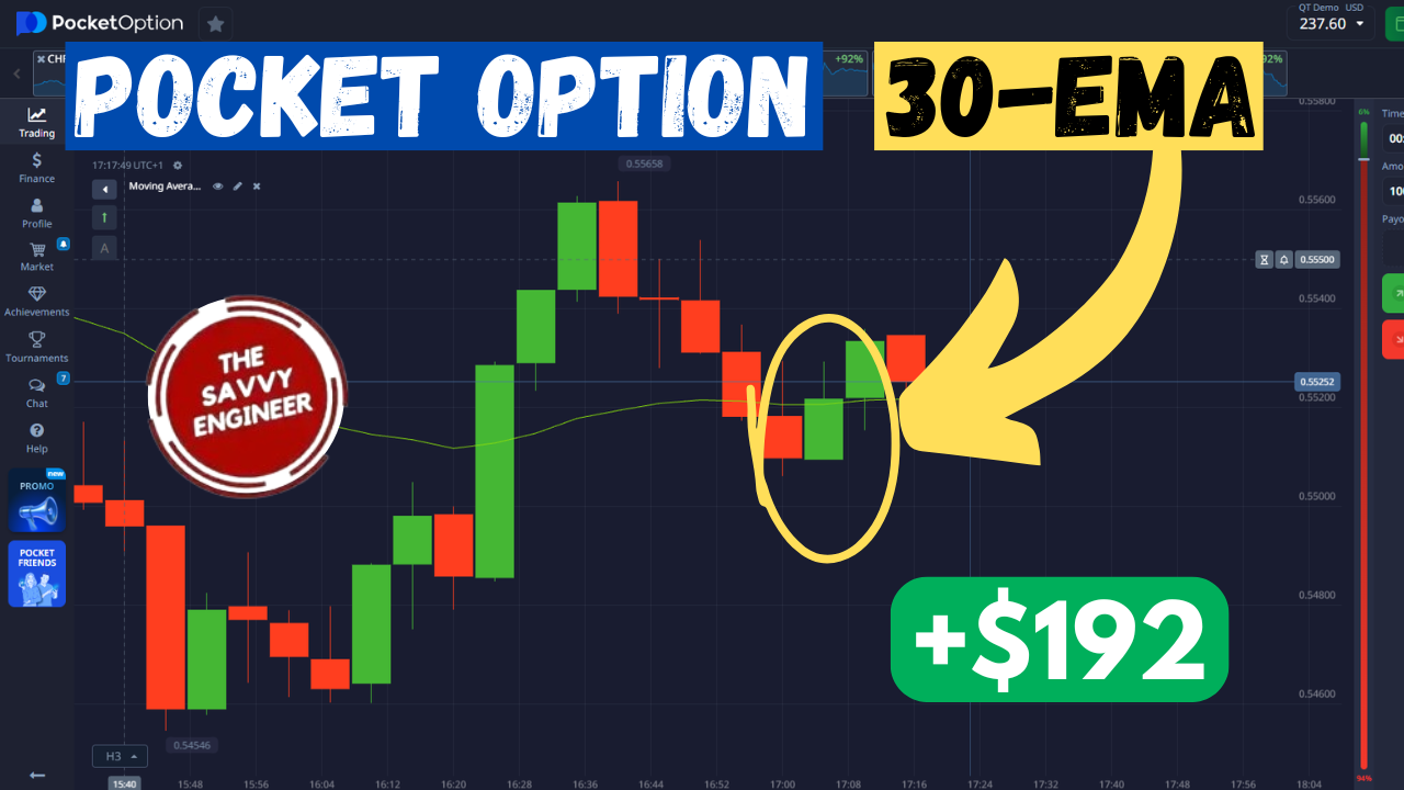 Pocket Option | 30-EMA Buy Trade Tutorial for Beginner Traders