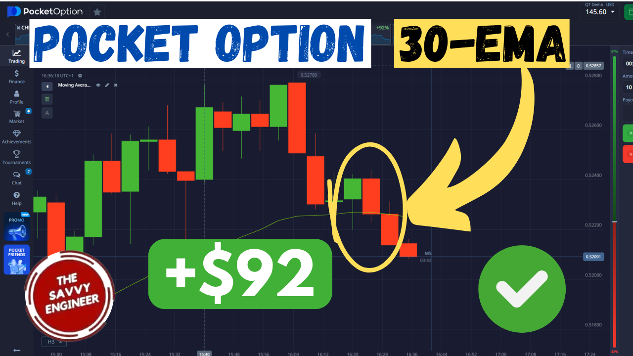 Pocket Option - 30 EMA Trading Strategy for Beginner Traders