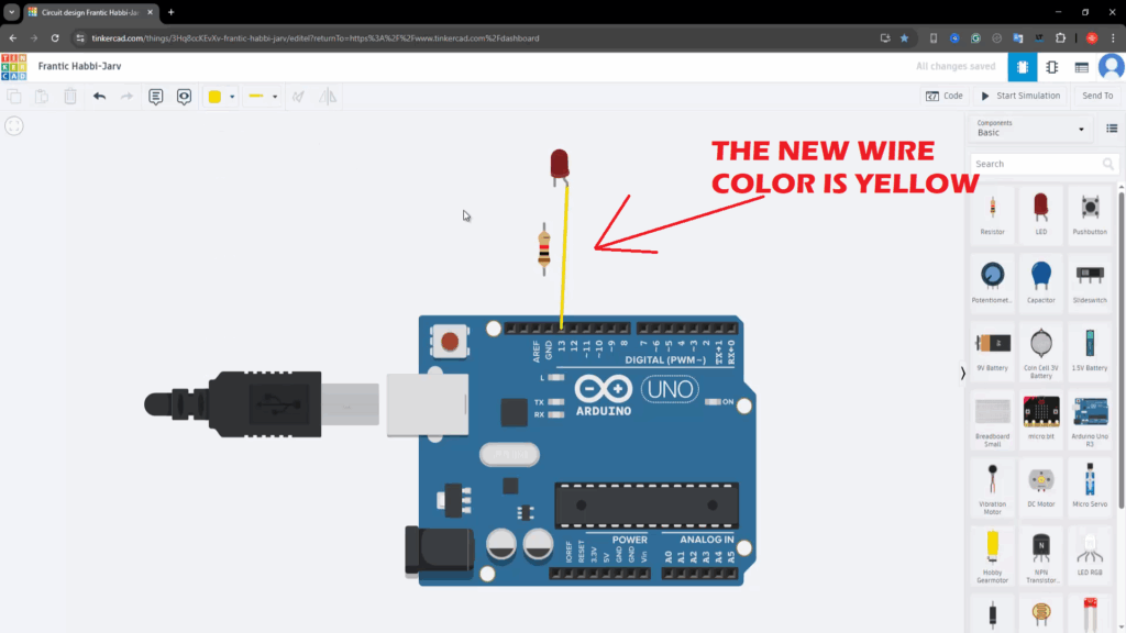 Arduino & TinkerCAD - Simple Led Blink Project