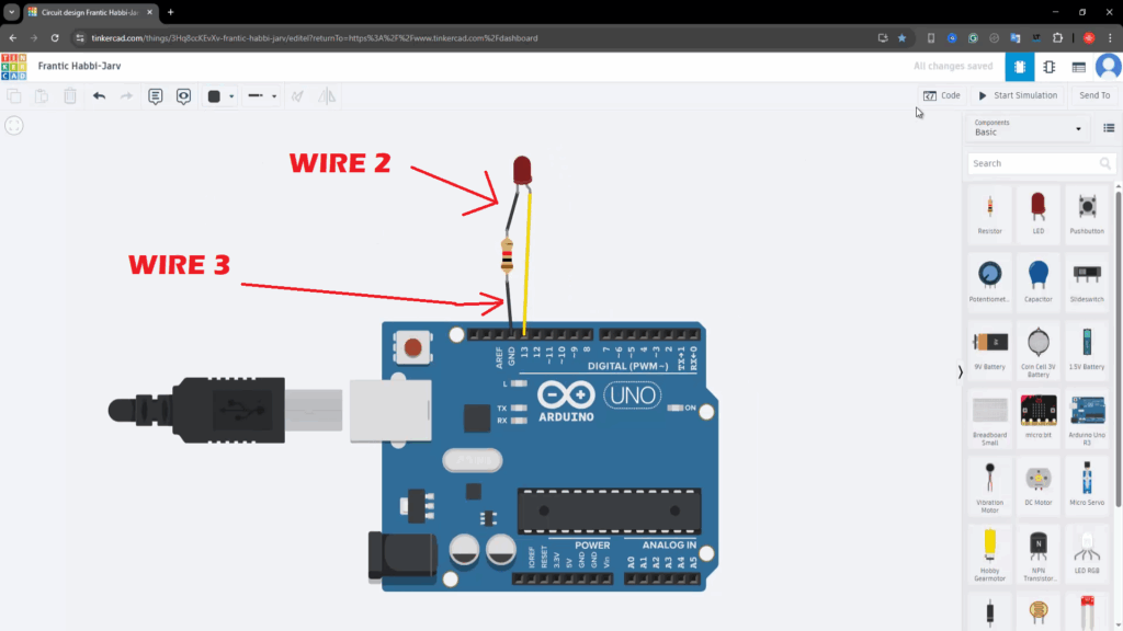 Arduino & TinkerCAD - Simple Led Blink Project