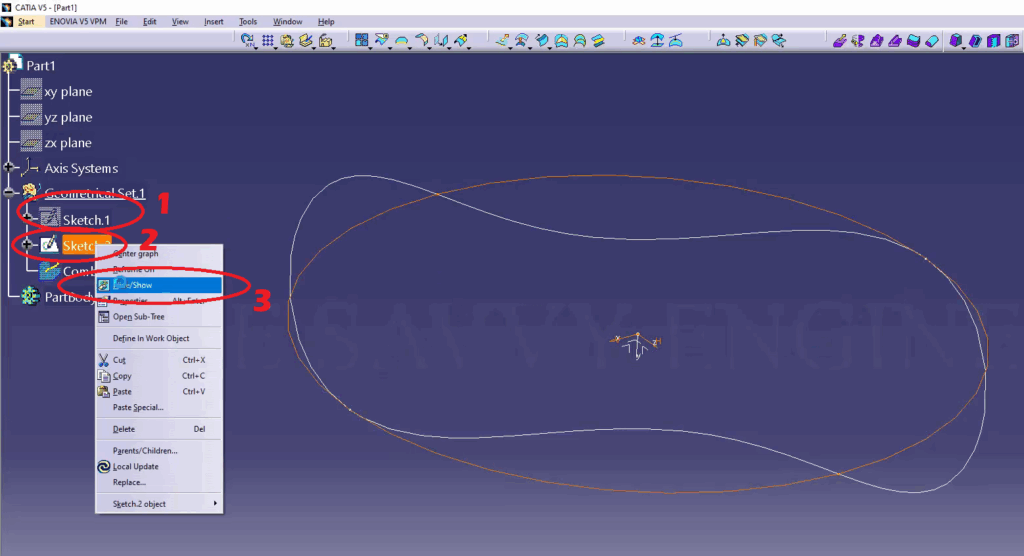 CATIA Surface Modeling How to Combine Two Sketches