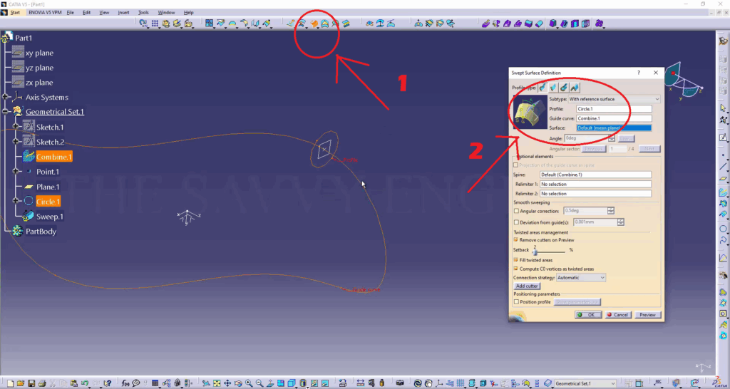 CATIA Surface Modeling How to Combine Two Sketches
